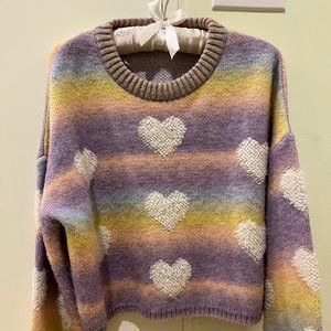 ASO Enid Stradivarius Rainbow Heart Sweater